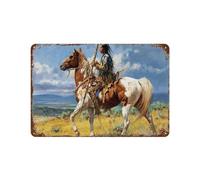 Indiens des Antilles,Panneau en métal - Plaque murale pour maison, bar, café, salle de jeux, garage,30 x 40 cm (12 x 16 inch)-S37
