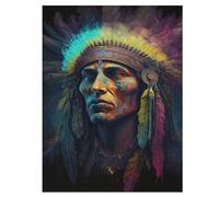 Indiens Puzzles 500 Pièces Adultes, Puzzle en Bois Jeux D'adresse pour Toute La Famille,Jeu De Team Building 55×41cm