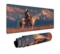 Indiens Tapis de Souris XXL, Grand sous Main Bureau 1200x600x3mm Cheval, Haute Précision et Vitesse Mouse Pad, Desk Mat avec Base en Caoutchouc, Gaming Accessoire Bureau, pour PC Gamer, Laptop 9-3179