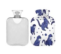 Indigo - Bouteille d'eau pour eau chaude avec housse souple - 2 l - Pour arthrite - Chauffe-ventre - Compresas calientes para el vientre