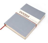 Indigo Doodle-Journal/Carnet De Croquis En Cuir Gris Cendre- 175mm X 125mm-164 Côtés/82 Pages De Papier Cartouche 150gsm