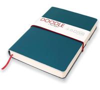 Indigo Doodle-Journal/Carnet De Croquis En Cuir Sarcelle-175mm X 125mm-164 Côtés/82 Pages De Papier Cartouche 150gsm