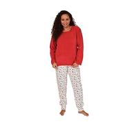 Indigo Sky Gemma Pyjama Confortable en Polaire pour Femme Ensemble de Pijama, Épices Rouges, 46-48