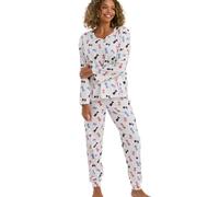 Indigo Sky Women’s Floella Soft Jersey Printed Pyjama Ensemble de Pijama, Ivoire, 36-38 Femme
