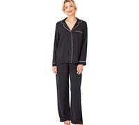 Indigo Sky Womens Astara Full Length Satin Pyjama with Contrast Piping Ensemble de Pijama