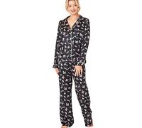 Indigo Sky Womens Astara Full Length Satin Pyjama with Contrast Piping Ensemble de Pijama