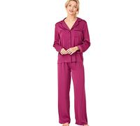 Indigo Sky Womens Astara Full Length Satin Pyjama with Contrast Piping Ensemble de Pijama