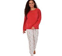 Indigo Sky Women's Gemma Cosy Fleece Cuffed Pyjama Ensemble de Pijama, Turquoise Splat Spot, 10-12 Femme
