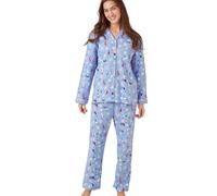 Indigo Sky Women's Luella 100% Brushed Cotton Wincyette Pyjama Ensemble de Pijama, Chaussettes Bleues, 46-48 Femme
