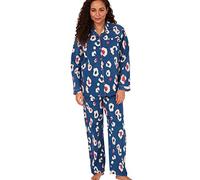 Indigo Sky Women's Luella 100% Brushed Cotton Wincyette Pyjama, Ensemble de Pijama Femme, Blue Kira Animal,