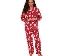 Indigo Sky Women's Luella 100% Brushed Cotton Wincyette Pyjama Ensemble de Pijama, Red Kira Animal, 8-10 Femme