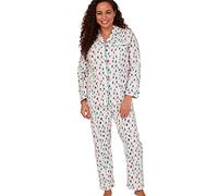 Indigo Sky Women's Luella 100% Brushed Cotton Wincyette Pyjama Ensemble de Pijama, Splat Spot Ivoire, 46-48 Femme