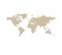 Indigos Sticker mural - Carte du monde - Atlas - 96 x 54 cm - Beige - Décoration - Sticker mural - Pour salon, chambre à coucher, chambre d'enfant, bureau, école, entreprise