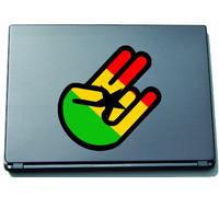 INDIGOS The Shocker Autocollant Main pour Ordinateur Portable Motif Drapeau du Ghana Noir 297 x 205 mm