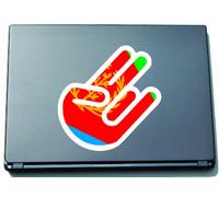 Indigos The Shocker Main Autocollants Decal Stickers Sticker Ordinateur Portable Laptop Skin 297 x 205 mm Contour Noir avec Drapeau Érythrée de l'Érythrée