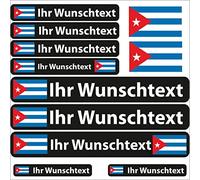 INDIGOS UG® - 13 Autocollants de Drapeau - Cuba - Drapeau Lisse - Autocollants avec nom et Texte de Votre Choix - personnalisé - vélo - Voiture - Moto