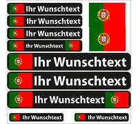 INDIGOS UG® - 13 Autocollants de Drapeau - Le Portugal - Drapeau Lisse - Autocollants avec nom et Texte de Votre Choix - personnalisé - vélo - Voiture - Moto