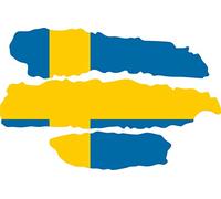 INDIGOS UG - Autocollant - 1 Autocollant de Voiture - JDM - Die Cut - Voiture - Drapeau Suède - Sweden - 3 Bandes - 70x50 mm - Lunette arrière - Autocollant de Lunette arrière Bateau