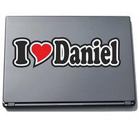 INDIGOS UG - Autocollant - I Love Heart Decal Sticker pour ordinateur portable 210 mm - Ich Liebe - I Love Daniel - Ordinateur portable - Stickers avec nom de l'homme femme enfant