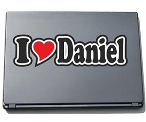 INDIGOS UG - Autocollant - I Love Heart Decal Sticker pour ordinateur portable 210 mm - Ich Liebe - I Love Daniel - Ordinateur portable - Stickers avec nom de l'homme femme enfant