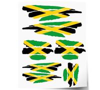 Indigos UG Autocollant Jamaïque - 7 autocollants pour voiture - Drapeau avec 3 bandes - Drapeaux autocollants pour vitre arrière, modélisme, sport, moto, voiture, tuning, fenêtre, coffre