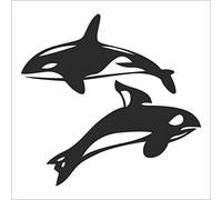 INDIGOS UG Autocollant JDM - Die Cut - Orca Killer Whales Autocollant pour fenêtre de Voiture, Ordinateur Portable - 93 mm x 88 mm - Cadeau de Tuning pour Ordinateur Portable