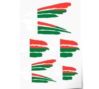 Indigos UG Autocollant Madagascar - 7 autocollants pour voiture - Drapeau avec 3 bandes - Drapeaux autocollants pour vitre arrière, modélisme, sport, moto, voiture, tuning, fenêtre, coffre