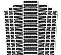 INDIGOS UG® Autocollant nom Sticker- 51x7 mm - 140 pièces pour enfants, école et maternelle - stylos, étuis à crayons, règles - fond noir