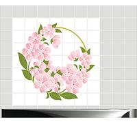 INDIGOS UG Autocollant pour carrelage de salle de bain & cuisine - CUISINE carrelage MD006 - Belle Fleur, 10x20cm(BxH), 110x110cm