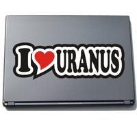 INDIGOS UG Autocollant pour Ordinateur Portable Motif cœur avec Inscription en Anglais I Love Uranus 210 mm