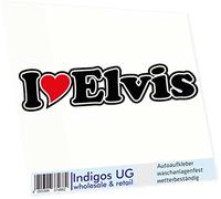 INDIGOS UG - Autocollant pour voiture I Love Heart - Ich Liebe mit Herz 15 cm - I Love Elvis - Voiture Camion Camion - Autocollant avec nom de l'homme femme enfant