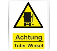 INDIGOS UG Autocollant pour voiture - Jaune 20 x 15 cm - Attention angle mort - Vélo - Sécurité pour les cyclistes en cas de dépassement - Camion - Bus - Camion - Bus - Camper