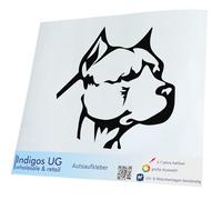 INDIGOS UG Autocollant pour voiture - JDM Die Cut Auto OEM - Tête de pitbull - 120 x 110 mm - Noir - Tuning autocollant pour voiture, ordinateur portable, lunette arrière, camion, bateau