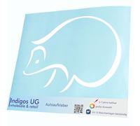INDIGOS UG Autocollant pour voiture - JDM - Die Cut - OEM - Hérisson - 170 x 120 mm - Blanc - Pour vitre arrière - Tuning