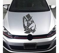 INDIGOS UG Autocollant pour voiture - Motif tête de mort - Gothique - 88 cm x 60 cm - Graphite métallique - Tuning Carystyling