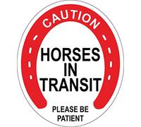 INDIGOS UG - Autocollant - Sécurité - Avertissement - Caution Horses Sticker imprimé décalcomanie pour remorque camion - Autocollant autocollant 250 mm x 205 mm - KP-301