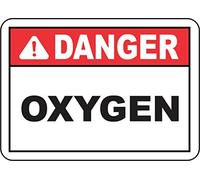 INDIGOS UG - Autocollant - Sécurité - Avertissement - Danger Oxygen Sign 355 mm x 254 mm - Decal for Office - Bureau - Entreprise - École