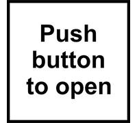 INDIGOS UG - Autocollant - Sécurité - Avertissement - Push button to open 150 x 150 mm - Stickers pour bureau, entreprise, école, hôtel, protection de travail