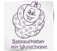 INDIGOS UG - Autocollants - À partir de 15 cm - Autocollant avec nom de bébé violet - Inscription du nom - Autocollant de texte au choix avec nom de votre choix Personnalisé individuellement pour