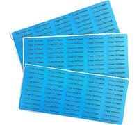INDIGOS UG® Autocollants de nom Sticker - 36x7 mm - 150 pièces pour les enfants, l'école et le jardin d'enfants - stylos, étui à crayons, règles - personnalisé - bleu clair