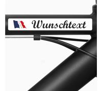 INDIGOS UG - Autocollants de vélo cadre France - flottant - Autocollant drapeau à personnaliser soi-même - 13 drapeaux avec texte personnalisé - Autocollants nominatifs adultes - Sport, course