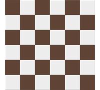 INDIGOS UG Autocollants pour carrelage - 33 x 33 cm - Motif à carreaux blancs et marron nougat - Design rétro - Pour cuisine, salle de bain et WC - Pour miroir de carrelage et décoration murale