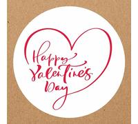 INDIGOS UG - Autocollants Saint Valentin - Happy Valentines Day - Cœur rouge - 35 pièces - 40 mm - Étiquettes autocollantes - Décoration et emballage pour cadeaux de la Saint-Valentin