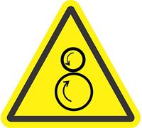 INDIGOS UG - Autocollants - Sécurité - Avertissement - Signe ISO - Symbole contre les rouleaux rotatifs - Diamètre 100 mm - Autocollants pour bureau - Entreprise - École