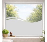 INDIGOS UG Film décoratif pour fenêtre - Motif vagues - Opaque - 1800 mm de large - 1000 mm de haut - Décoration solaire, Film adhésif pour vitrage, Cache vitre
