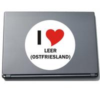 INDIGOS UG I Love Stickers Autocollant Laptopaufkleber Laptopskin 210 mm mit Stadtname leer (Ostfriesland)