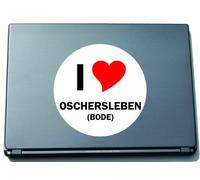 INDIGOS UG I Love Stickers Autocollant Laptopaufkleber Laptopskin 210 mm mit Stadtname Oschersleben (Bode)