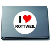 INDIGOS UG I Love Stickers Autocollant Laptopaufkleber Laptopskin 210 mm mit Stadtname Rottweil