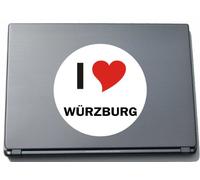 INDIGOS UG I Love Stickers Autocollant Laptopaufkleber Laptopskin 297 mm mit Stadtname Wuerzburg