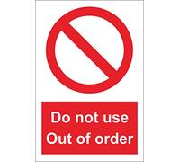 INDIGOS UG KP-346 Autocollant de sécurité avec inscription en allemand "Do Not Use Out Of Order Safety" 30 x 20 cm